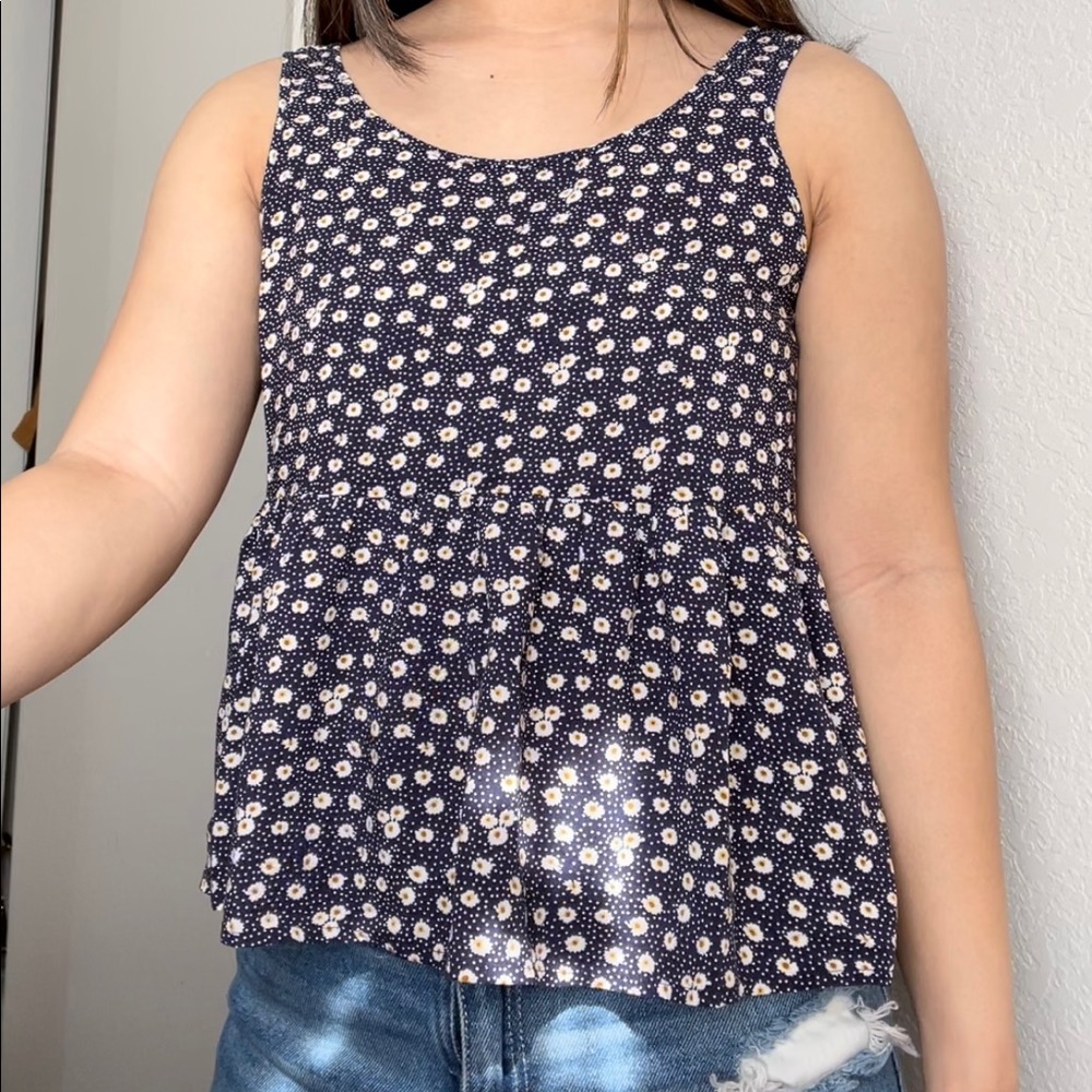 Sunflower Tank Top with Open Back